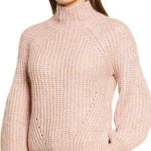 ALL IN FAVOR Women's Puff Sleeve Sweater In Color Pink Size M MSRP $49